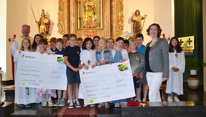 Spendenaktion der Kommunionkinder aus Wintger für Flüchtlinge aus der Ukraine (Quelle: Kindernothilfe)