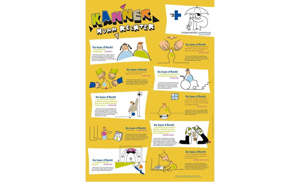KNHLU Kinderrechte-Poster auf Luxemburgisch mit BG KNHLU Kinderrechte-Poster auf Luxemburgisch mit BG